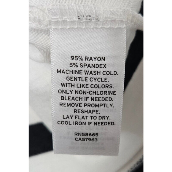 Halogen Tank Top Womens XS White Black Striped Rayon Spandex Nautical Soft NWT - Picture 9 of 9